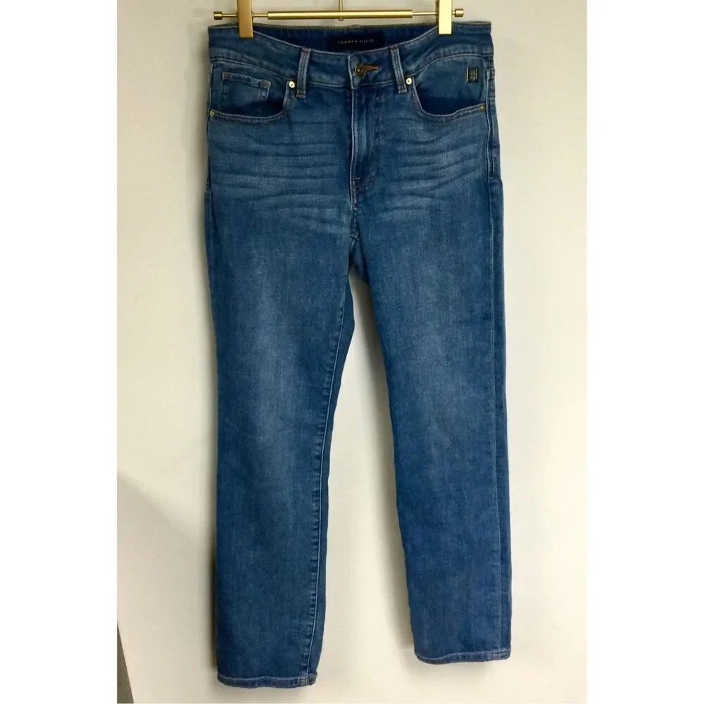 Vintage‎ Tommy Hilfiger Womens Blue Tribeca Straight Jeans Medium Wash Size 4